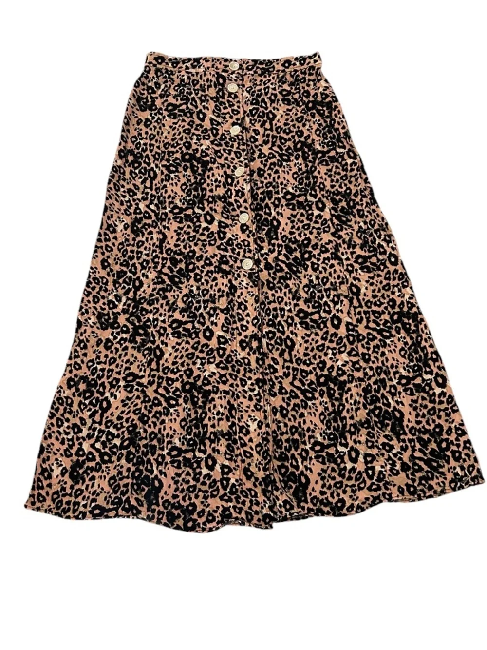 Wilfred Aritzia Amelie Leopard Print A-line Midi Button From Skirt Size 2 - Picture 5 of 11